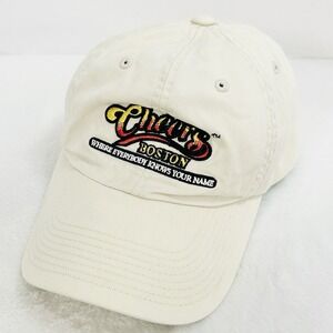 Cheers Boston Logo Twill‎ Women's Hat Cap Adjustable Strapback Beige Outdoors